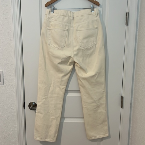 ba&sh Amber High Waisted High Rise Straight Leg Jeans Off White Cream Size 8 - Picture 14 of 16
